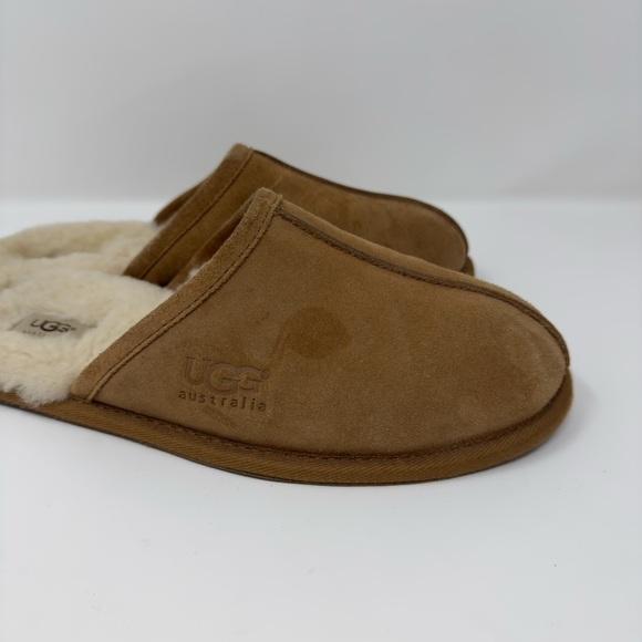 UGG SCUFF Chestnut Suede Wool lined HOUSE Slipper Slides - Picture 10 of 10